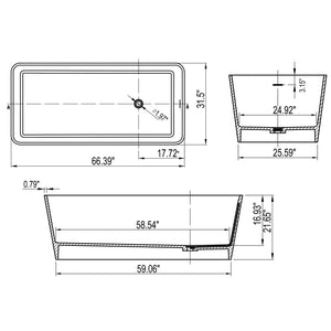 Freestandingn And Solid Surface, Soaking Bathtub For Bathroom - Matte White