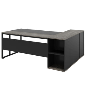 L-Shaped Executive Desk With Cabinet Storage