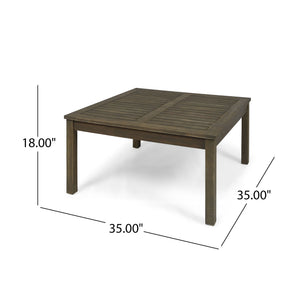 Perla Rustic Square Coffee Table with Block Legs