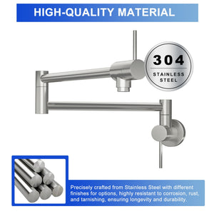 Modern Design Pot Filler Faucet Wall Mount Kitchen Sink, Folding Stretchable