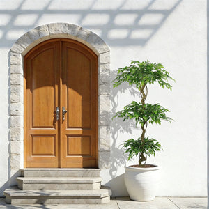 Artificial Ficus Tree With Pot For Home Decor Indoor Plant - Green