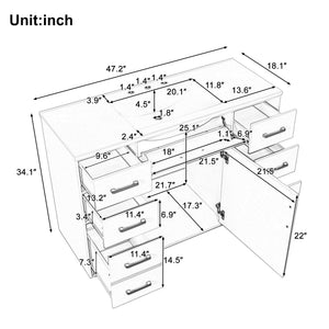 48" Bathroom Vanity without Sink, Cabinet Base Only