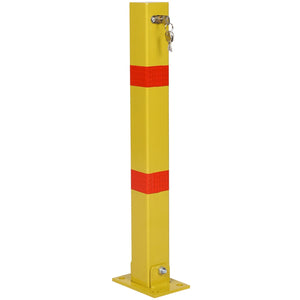 Square Parking Bollard Pole Barrier With Lock for Car Parking Protection and Home Garage