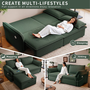 Multi-Functional 85-Inch Convertible Sofa Bed