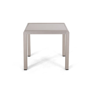 Cape Coral Contemporary Side Table With Frosted Glass Top
