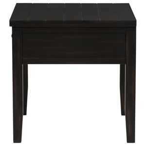Sutter - 1 Drawer Square End Table - Dark Brown