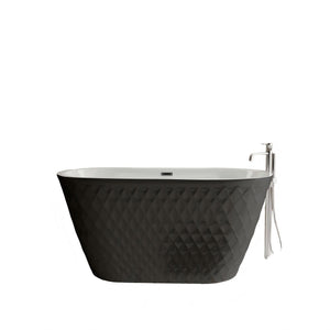 Freestanding Bathtub With Diamond Pattern Design