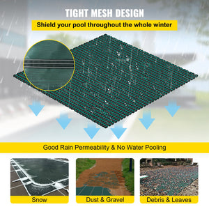 Inground Pool Safety Cover, 20 ft x 38 ft Rectangular with Right Step