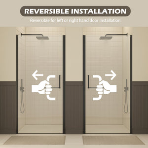 27-28" W × 72" H Frameless Pivot Shower Door