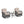 3 Pieces Conversation Set, Outdoor Wicker Rocker Swivel Patio Bistro Set, Rocking Chair with Glass Top Side Table, Grey