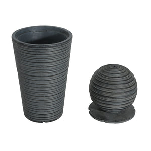 31.5' Tall Striped Concrete Column Fountain with LED Light