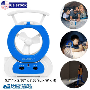 Desk Cooling Fan w/180¡Adjustable LED Lamp Baby Stroller Fan Emergency Flashlight Torch for Household Camping Traveling