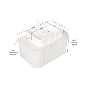 DINA 30" Bathroom Vanity & Sink with Floating Curved Edges and Storage Drawer