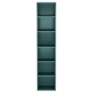 6 Tier Narrow Corner Cube Bookcase Storage, Freestanding Shelf With Open Cubes For Living Room