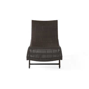 Kauai Modern Style PE Wicker Chaise Lounge - Brown Multi