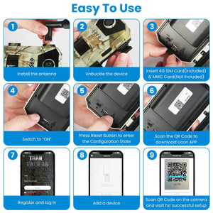 4G 4K 30FPS Solar Trail Camera Outdoor Wildlife Camera Motion Activated IP66 Waterproof with 140¼Viewing Angle No Glow Night Vision SIM Card APP Contr