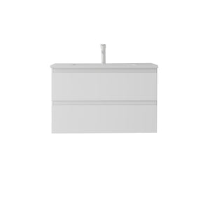 30 Inch Floating Bathroom Vanity with Sink, Soft-Close Drawer, Ceramic Sink, Plywood