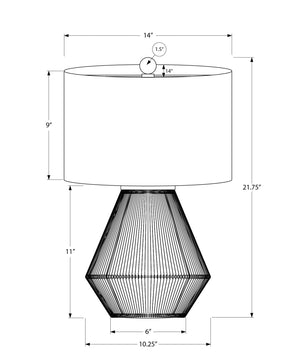 Transitional Rope Table Lamp with Beige Linen Shade
