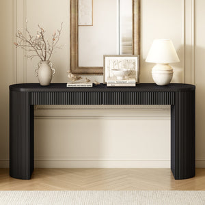 U_STYLE 58.3" Entryway Table with Large Top and Dual Drawers
