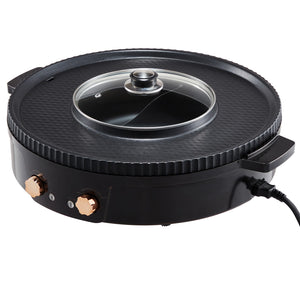 Hot Pot with Grill 1800W 2-in-1 Electric Smokeless Grill Hot Pot for 2-8 People