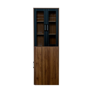 70.87" High Display Storage Cabinet with Multi-Tier Shelves and Glass Doors