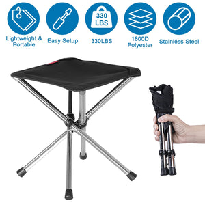 Foldable Camping Stool Retractable Portable Folding Chair Easy Setup Lightweight Backpacking Stool Carry Bag Fishing Camping Hiking BBQ