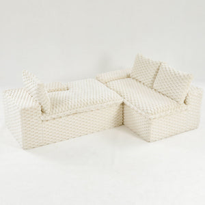 Modular Sofa, Convertible Twin Seat With Chaise Lounge