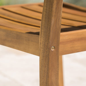 Stamford Dining Chairs Set of 2, Acacia Wood Patio Armchair