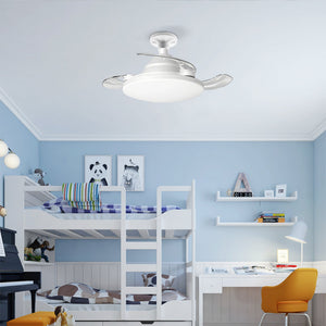 Bulb-Type Small Size Ceiling Fan With Retractable Blades