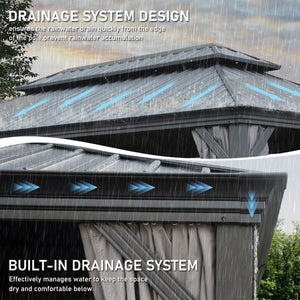12' X 14' Hardtop Gazebo With Drainage System