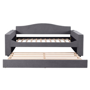Upholstered Daybed With Storage Armrests, Trundle And Latest Integrated tooth Audio System