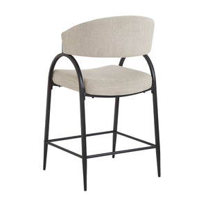 25'' Seat Height Modern Fabric Bar Stools with Back
