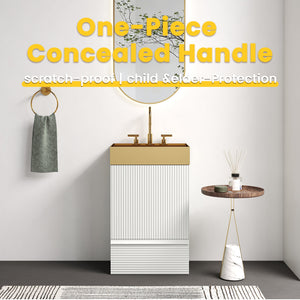 Gada 20" Striped Velvet Bathroom Vanity