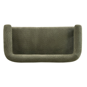 Round Armrest Loveseat (Green + Brown)