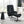 Labotina Top Grain Leather Accent Chair With Swivel & Ottoman - Black