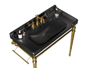VICI 36" Bathroom Ceramic Basin with 3 Pre-Drilled Holes