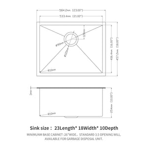 Undermount Kitchen Sink With Deep Single Bowl