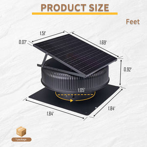 12" Adjustable Solar Roof Vent Fan with Remote Control