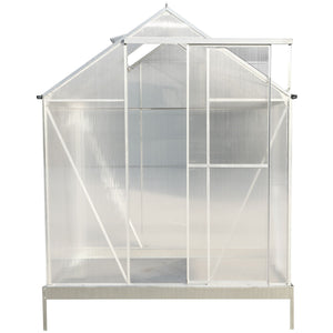 Polycarbonate house, Heavy Duty Outdoor Aluminum Walk-In House Kit With Rain Gutter, Vent And Door For Backyard Garden