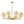 8-Light Rope and Fabric Shade Gold Chandelier
