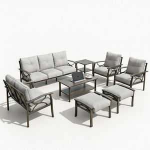 Patio Furniture Set with Coffee Table and Cushions for Backyard