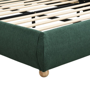 Upholstered Platform Bed Frame With Curved Headboard