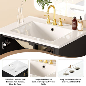 Traditional Bathroom Vanity Set With Soft Close Doors
