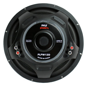 QPower 12 Inch Single Slim Shallow Subwoofer Box and Pyle 1600 Watt Subwoofer