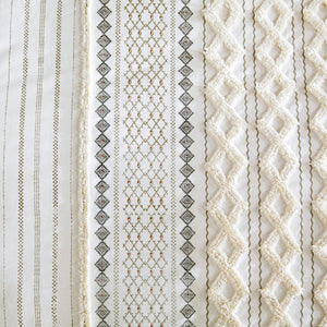 Full/Queen Cotton Printed Duvet Cover Set with Chenille