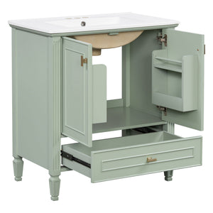 Freestanding Vanity With 1 Drawer & 2 Soft Close Doors With Door Mounted Storage