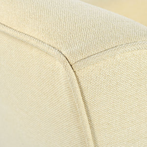 Mid-Century Modern Armchair - Tufted Fabric Accent Chair with Solid Wood Legs