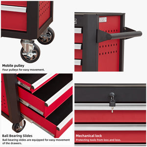 7-Drawer Rolling Tool Chest with Locking Wheels & Drawers