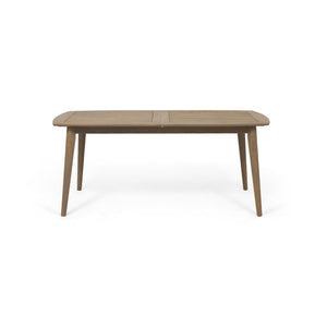Placidity Outdoor Expandable Dining Table with Slatted Tabletop and Tapered Legs