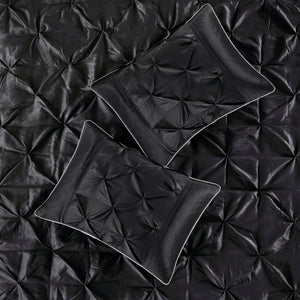 7 Piece Tufted Comforter Set Black King